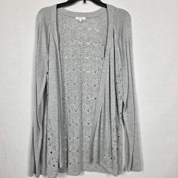 Maurices Gray Open Knit Cardigan Lightweight XL - Picture 1 of 6